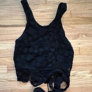 Cotton Candy LA Black Lace Crop